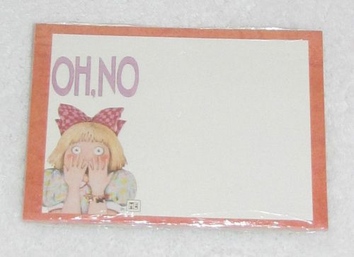 NEW! VINTAGE 1995 MARY ENGELBREIT POST-IT NOTES PAD GIRL SAYING &#034;OH, NO&#034; USA