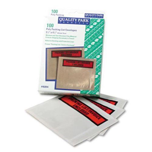 Top-print front self-adhesive packing list envelopes with clear window,100pk NEW
