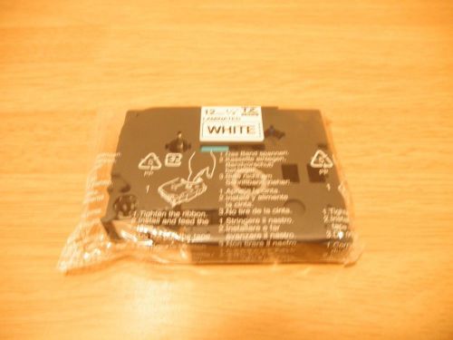 NEW BROTHER P-TOUCH 1/2&#034; BLACK ON WHITE TZ TAPE LAMINATED LABEL MAKER REFILLS