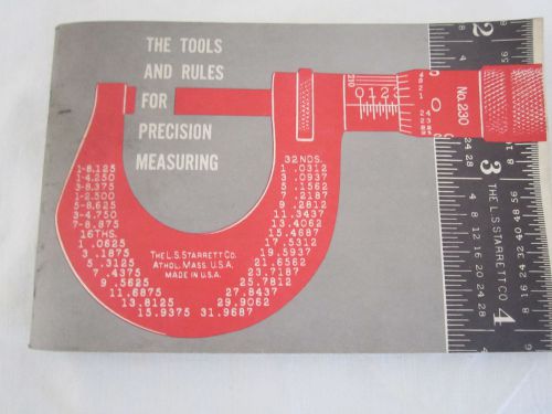 L.S. STARRETT CO. 1965 THE TOOLS AND RULES FOR PRECISION MEASURING