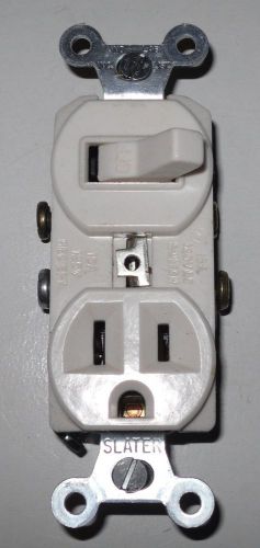Slater 691-WH Toggle Switch &amp; Ground Outlet, 15A, White