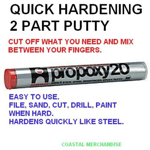 4 oz size propoxy 20 epoxy repair putty just cut off and mix it up in your hand for sale