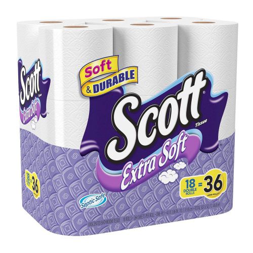 Double Roll Extra Soft Bath Pack of 18 Toilet Paper Cleaning Bathroom Restroom