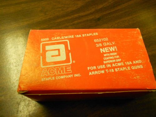 Acme Staple Company 652102 3/8 Galv 18A Staples 5000pc