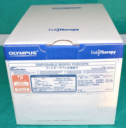 Box of 20 NEW Olympus FB-220U EndoJaw Disposable Biopsy Forceps EXP 2018-12