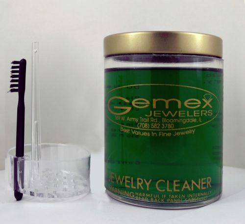 2 of 6oz Jar Strong Jewery Cleaner with Ammonia, Brush  and Tray