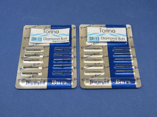 Dental Lab Diamond Burs Conical Trunk SR-11 FG Kit /2 Pack 20 Pcs TORINO Jewelry