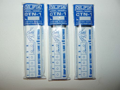 Lot of 3 OLFA Model CTN-1 Carton Cutters