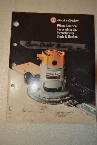 1978 BLACK &amp; DECKER Power tool CATALOG 305  (JRW #078) Drill Sander Router