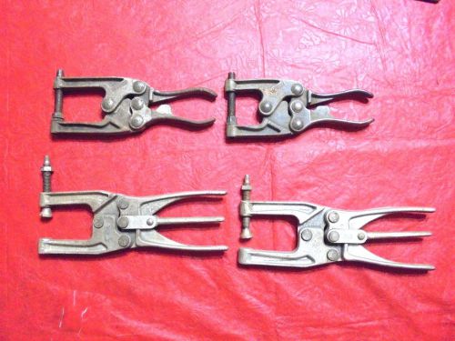 4 USED WELDING CLAMPS - WORK HOLDING CLAMPS - FABRICATION CLAMP - OLD TOOLS