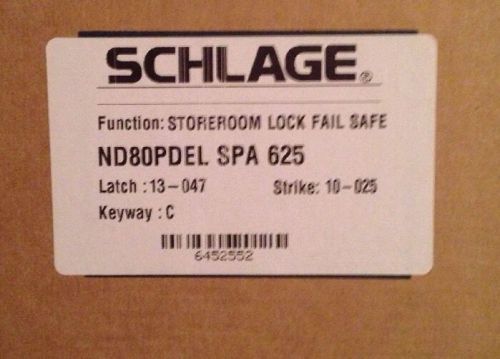 Schlage ND80PDEL fail Safe Electronic Cylindrical Chassis 24v Polish Chrome