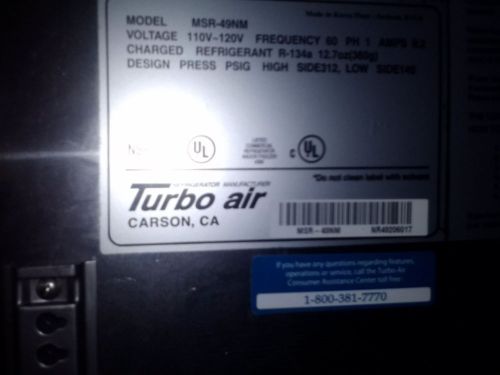 turbo/air stainless steel refrigerator/freezer, model MSR49MN