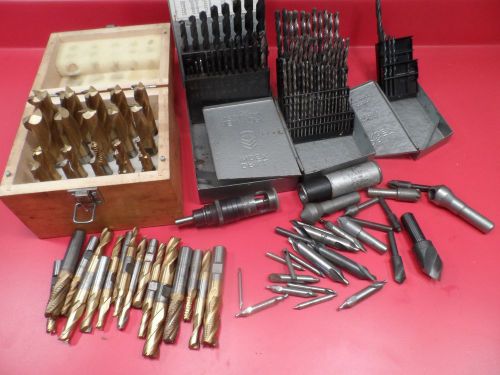 Machinist Tools: Mixed Lot of End Mills, Drills/Center Drills, Counter Sinks
