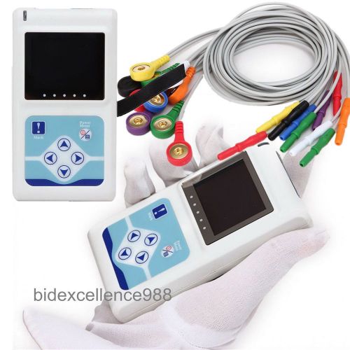 2015 NEW CardioScape 12-channel Color LCD Holter Monitor 24 Hours