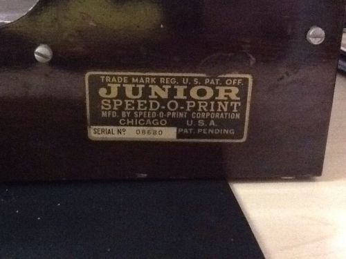 Vintage Junior Speed-O-Print (R-A-T)