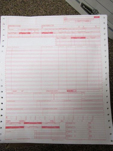 CMS-1450 UB04 Medical Claim Forms - ~2500 , continuous white 1-part