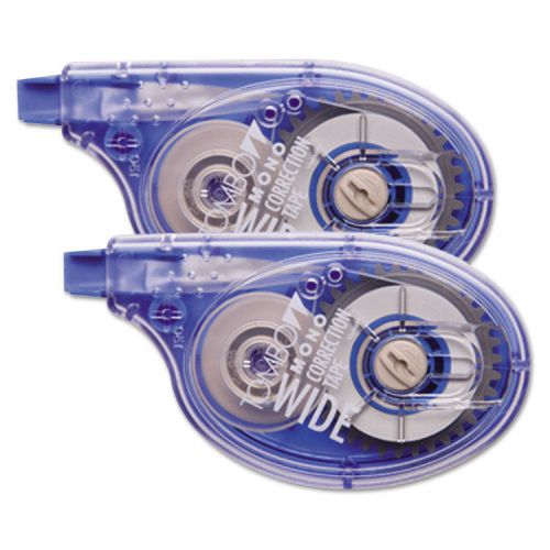 MONO Wide-Width Correction Tape, Non-Refillable, 1/4&#034; x 394&#034;, 2/Pack