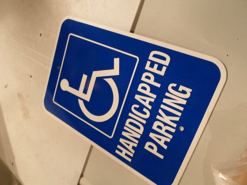 12&#034; x 18&#034; Blue / White Handicapped Parking Aluminum Sign Y668455