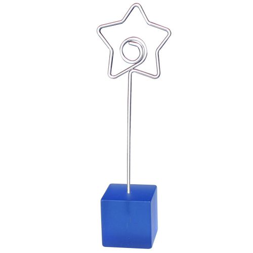 Lot 48pcs blue cube star wire note&amp;memo clip/recipe&amp;photo holder