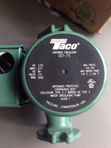 Taco 007-F5 Cast Iron Circulator, 1/25 HP