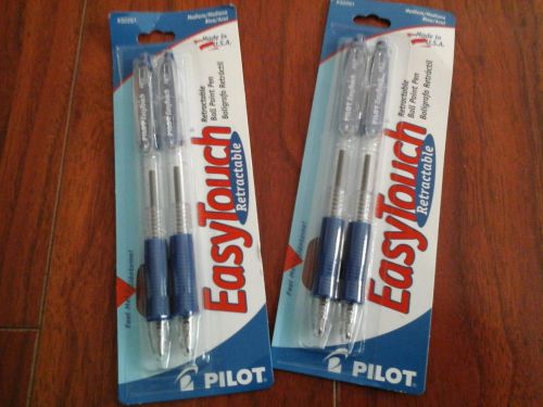 2 packs of 2 &#034;Easy Touch&#034; Medium Blue, Retractable pens from Pilot