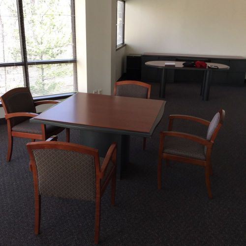 Table (46&#034;x 46&#034;) and Four (4) Patrician (High Point, NC) Chairs,