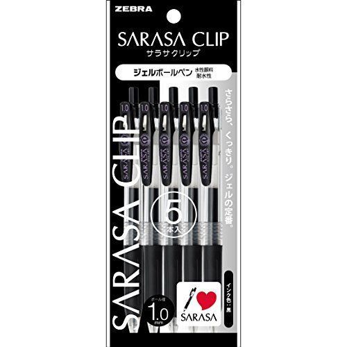 Zebra gel ballpoint pen Sarasa Clip 1.0 P-JJE15-BK5 black 5 pieces