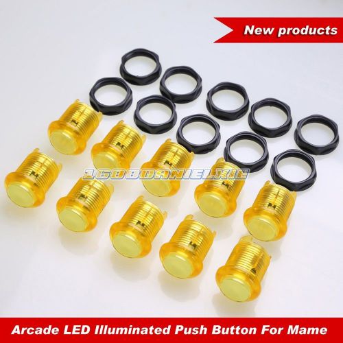 10 pcs/lot arcade led lit illuminated push buttons inside switch for mame yellow for sale