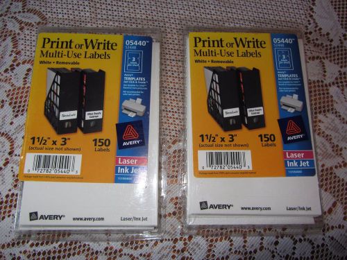 Print or Write Removable Multi-Use Labels, 1-1/2 x 3, White, 150/Pack