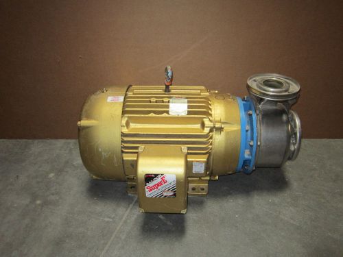 BALDOR 50HP SUPER E MOTOR WITH G &amp; L SSH STAINLESS STEEL CENTRIFUGAL PUMP
