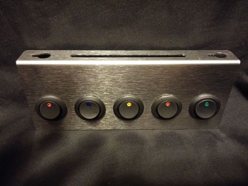 Toggle switch panel ac 125 stainless multi color led plate bracket 5 gang rocker for sale