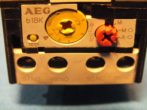 AEG, b18K (Ie=2,5-4,1A) Ui=690V E-Nr910-343-208-00, Thermal overload relay, Used