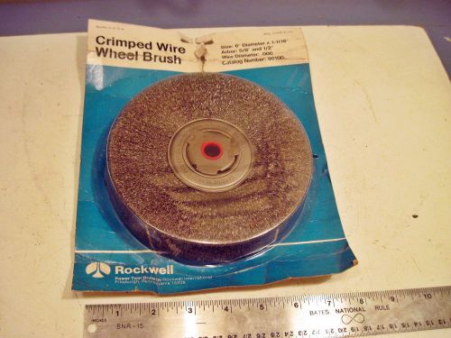 Rockwell Crimped Wire Wheel Brush 6&#034; Dia X 1 1/16&#034; With 5/8&#034; &amp; 1/2&#034; Arbor Hole