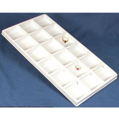 White Plastic 18 Compartment Jewelry Tray Insert