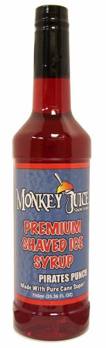 Pirates punch snow cone syrup - made with pure cane sugar - monkey juice brand for sale