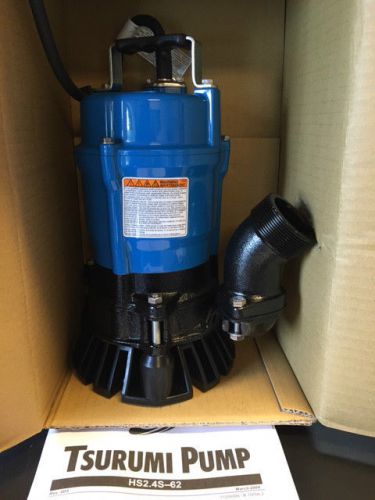 Tsurumi hs2.4s-62 - 53 gpm, 2&#034; submersible dewatering trash pump new in box for sale