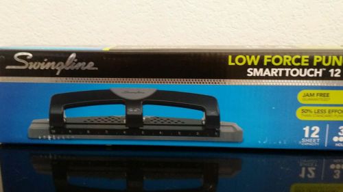 Swingline 3-Hole Punch, SmartTouch, Low Force, 12 Sheet Punch Capacity A7074134