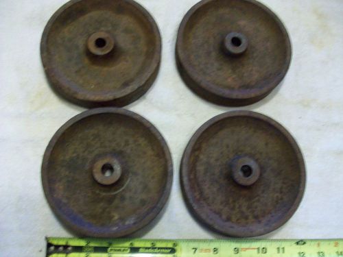 4 antique cast iron 6 x 1 1/2in wheels steampunk