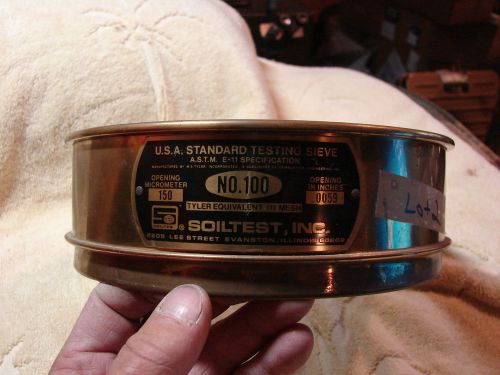 U.s. standard sieve soiltest inc. .0059&#034; 150microns w.s. tyler co. sifting lot 2 for sale
