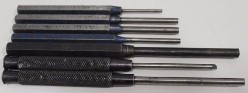 Set of (7) The L. S. Starrett Co., Blue Line &amp; Hargrave Pin Punch