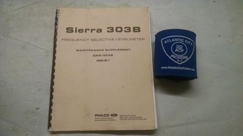 PHILCO-FORD SIERRA 303B LEVELMETER MANUAL SUPPLEMENT ISSUE 1 SMS-303B