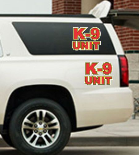4 K-9 UNIT DECAL SET Police Dog RED YELLOW Sticker k9 Police Car Truck Van SUV