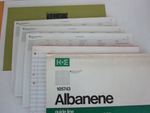 Lot of Vintage Graph Paper 6 Pads New England Telephone and Keuffel &amp; Esser K&amp;E