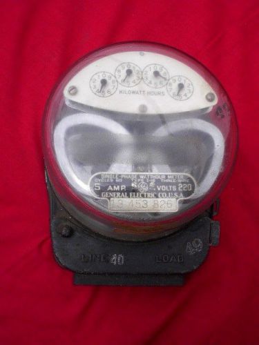 VINTAGE 1927 GENERAL ELECTRIC 5 AMP SINGLE PHASE WATTHOUR METER,STEAMPUNK