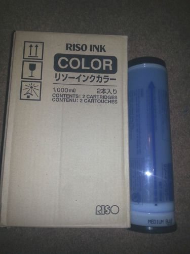 1 MEDIUM BLUE RISO INK COLOR CARTRIDGE IN BOX.S-3981 NEW
