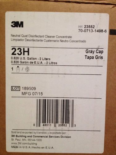 NEW 3M Neutral Quat Disinfectant Cleaner Concentrate 23H, Gray Cap, 2 Liter