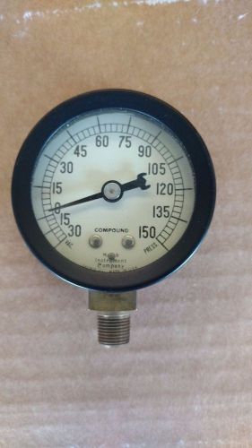 NOS Marsh Compound Vaccum Pressure Gauge 150 PSI 2 -1/4&#034; Diameter 3/8&#034;