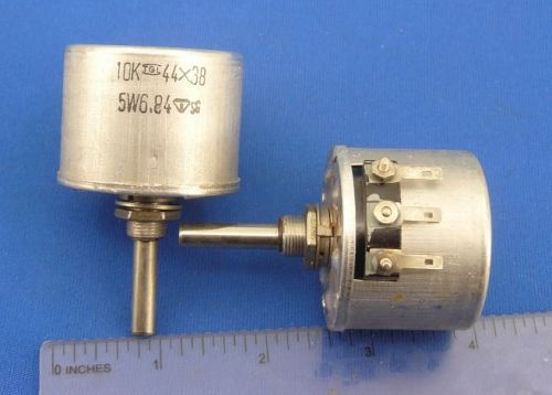 Vintage WIRE WOUND RFT Potentiometer 10kOhm 10 kOhm 5W LOT OF 2pcs.