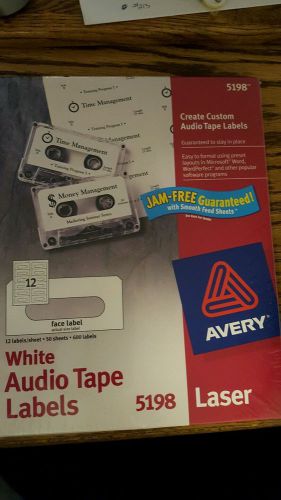 Avery 5198 White Audio Tape Laser Labels 600 Labels Discontinued Unopened