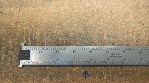 USA PEC 24&#034; Hook Rule 16R rigid satin machinist ruler 1/50, 1/100,1/32, 1/64